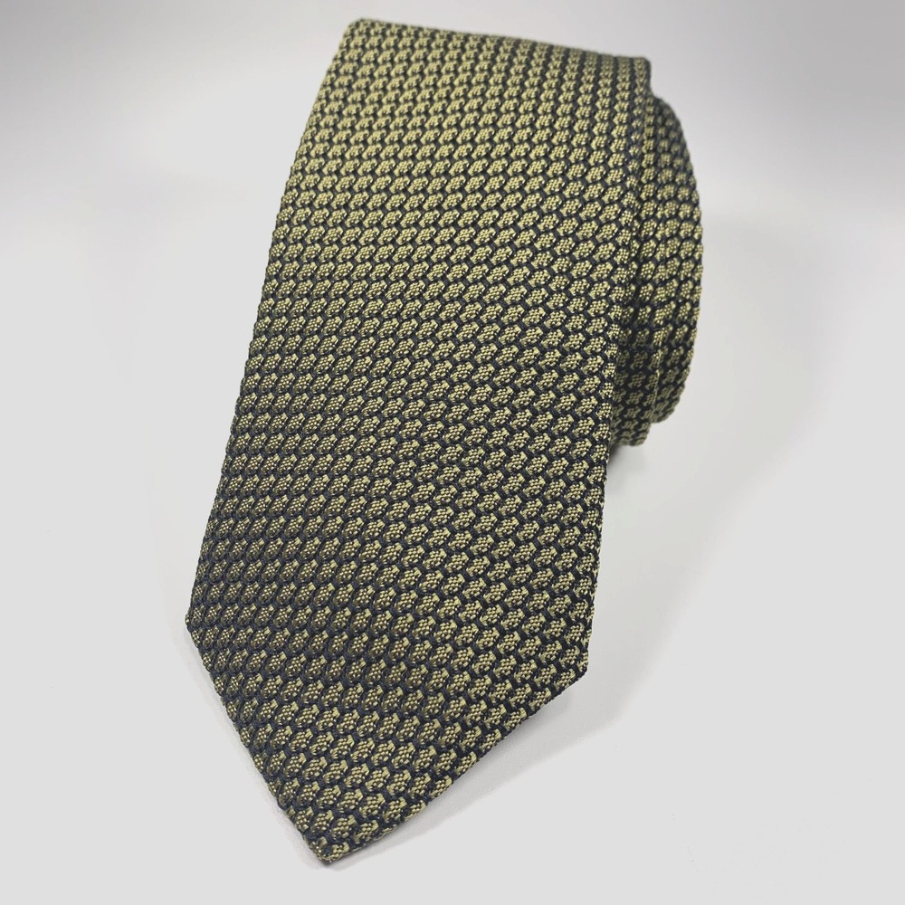 Charles‎ Tyrwhitt Mens Tie Black w Bronze Textured Weave 100% Silk EUC